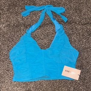 Blue Halter Top
